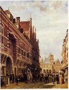 unknow artist, European city landscape, street landsacpe, construction, frontstore, building and architecture.112